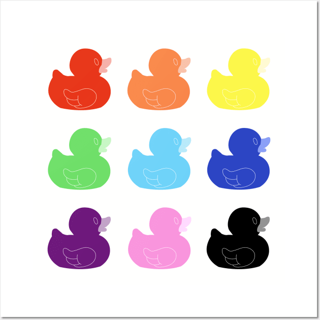 Rainbow Ducks Wall Art by Smich